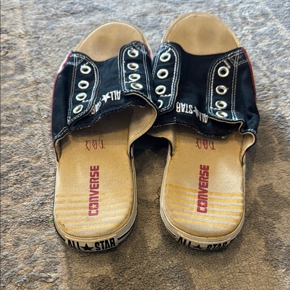 Converse Black Slides- Y2K- Rare- Mens 8/Womens 10 - Picture 3 of 5